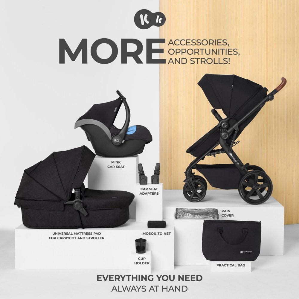 KINDERKRAFT Carucior 3 in 1 A-Tour black