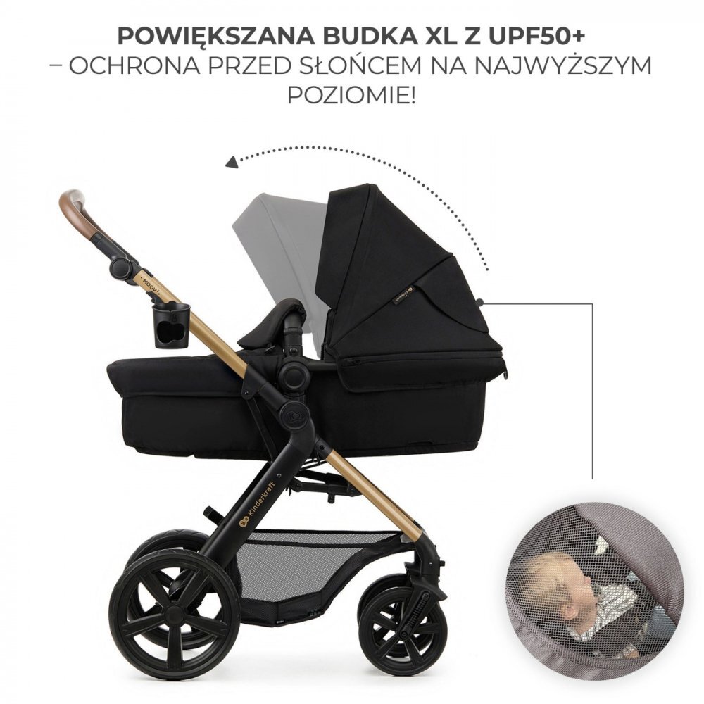 KINDERKRAFT Carucior 3 in 1 Moov 2 Pure Black