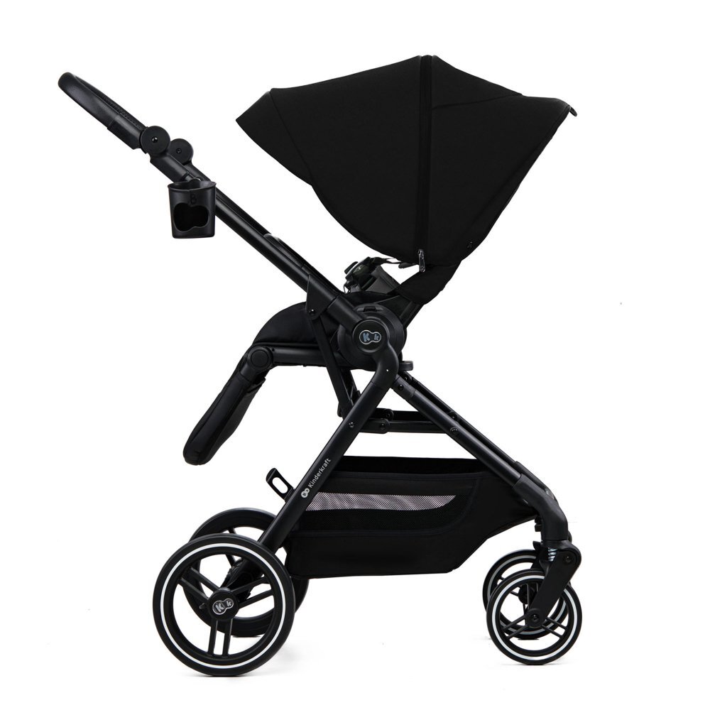 KINDERKRAFT Carucior pentru copii 3 in 1 Yoxi Pure Black 0-22 kg cadru din aluminiu accesorii incluse