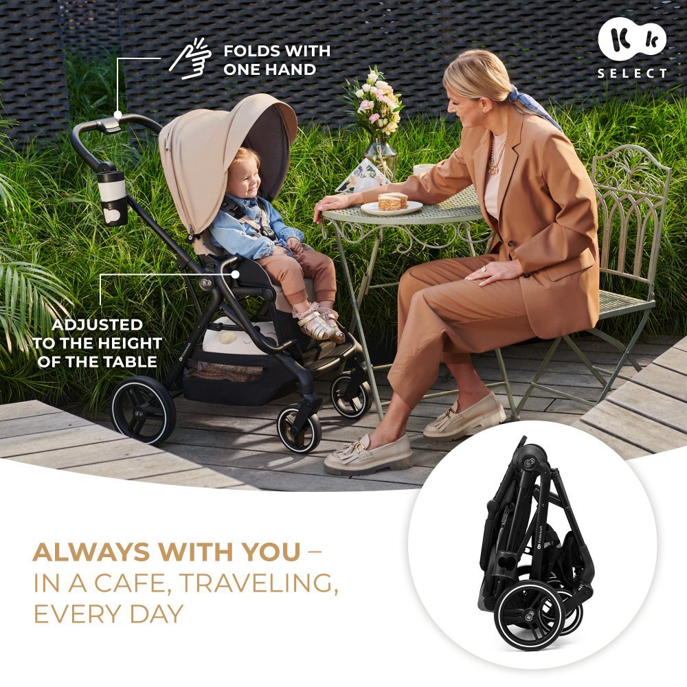 KINDERKRAFT Carucior pentru copii 3 in 1 Yoxi Pure Black 0-22 kg cadru din aluminiu accesorii incluse