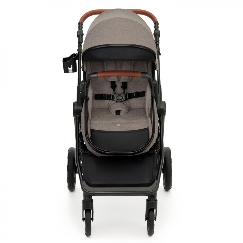 KINDERKRAFT Carucior pentru copii Esme Sand Beige 3 in 1 reversibil cu spatar si maner reglabil suportul pentru pahar husa pentru picioare husa de ploaie geanta