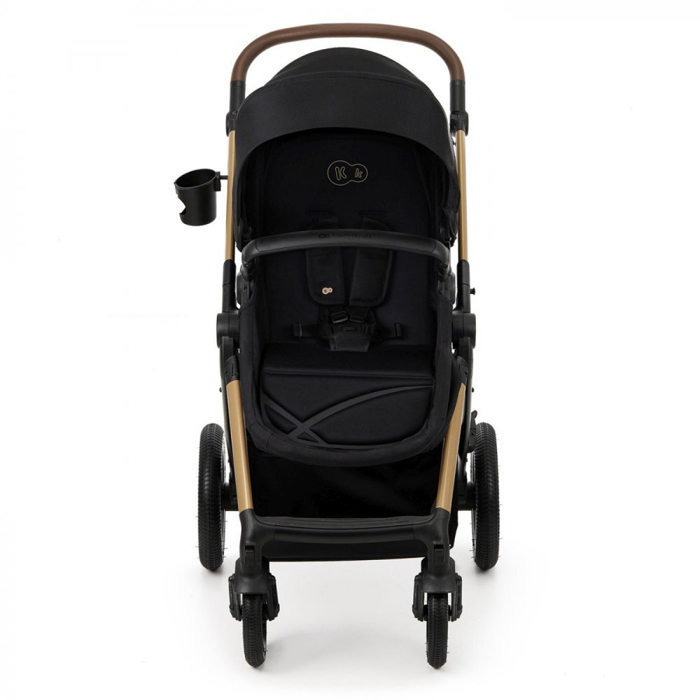 KINDERKRAFT Carucior pentru copii Moov 2 air Pure Black 4 in 1 multifunctional cu suspensii spatar reglabil maner ajustabil accesorii