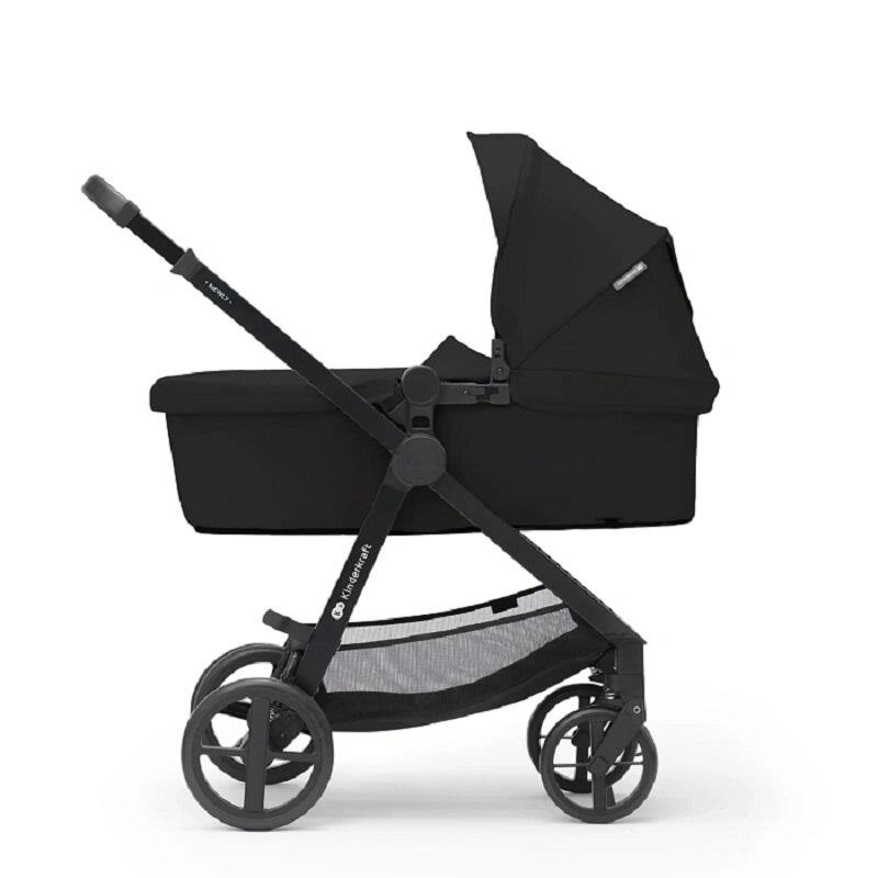 KINDERKRAFT Carucior pentru copii Newly Classic Black 4 in 1 cu suspensii cadru din aluminiu reversibil si accesorii incluse