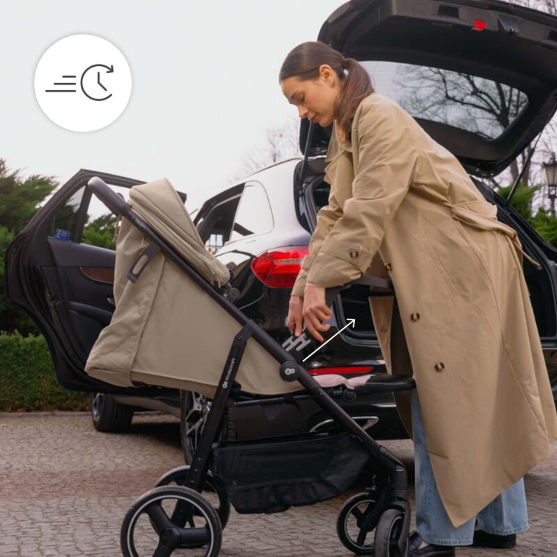KINDERKRAFT Carucior pentru copii Trig 3 Onyx Black cu tava inclusa suspensii greutate admisa 22 kg