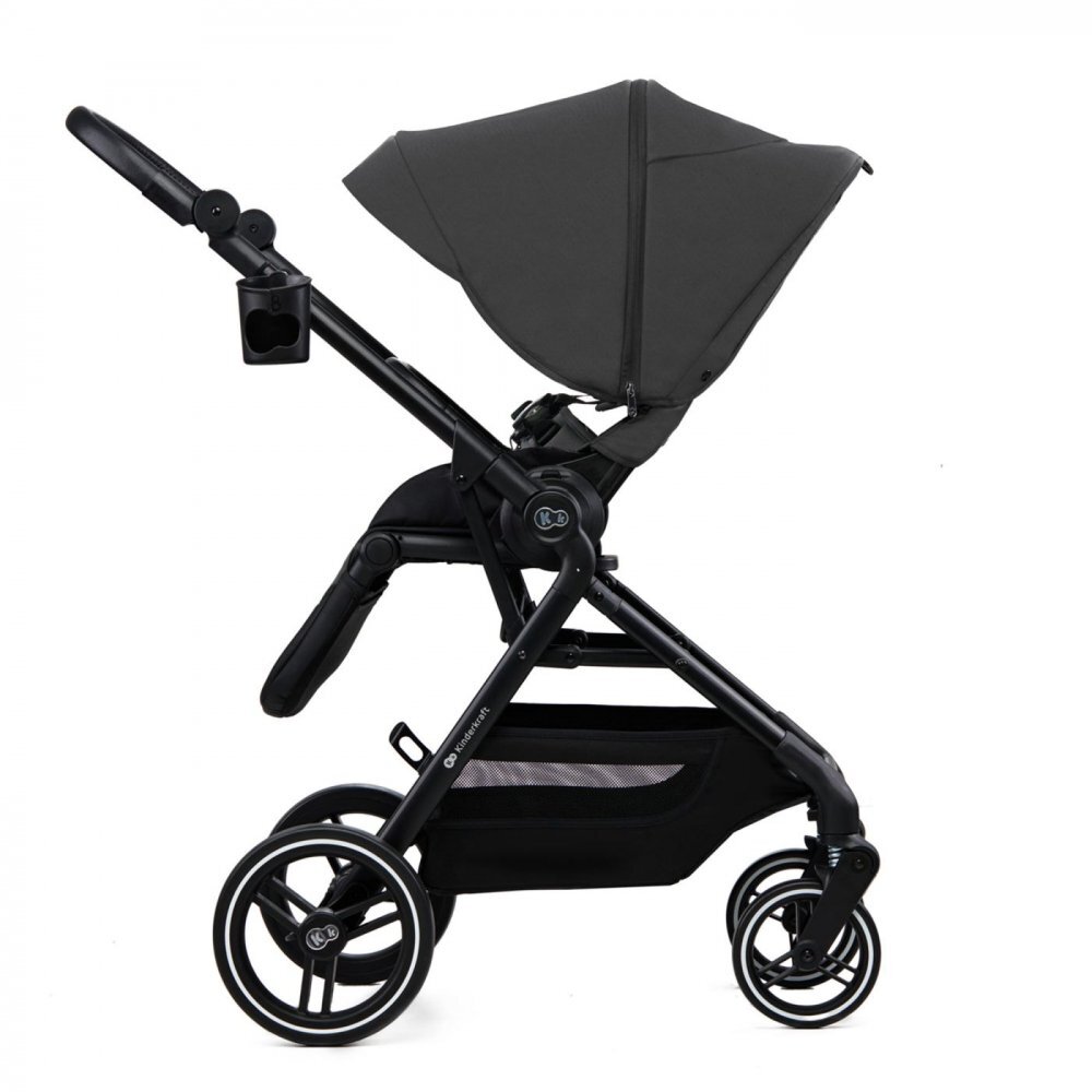 KINDERKRAFT Carucior pentru copii Yoxi Moonlight Grey 2 in 1 suspensii spatar reglabil maner ajustabil accesorii