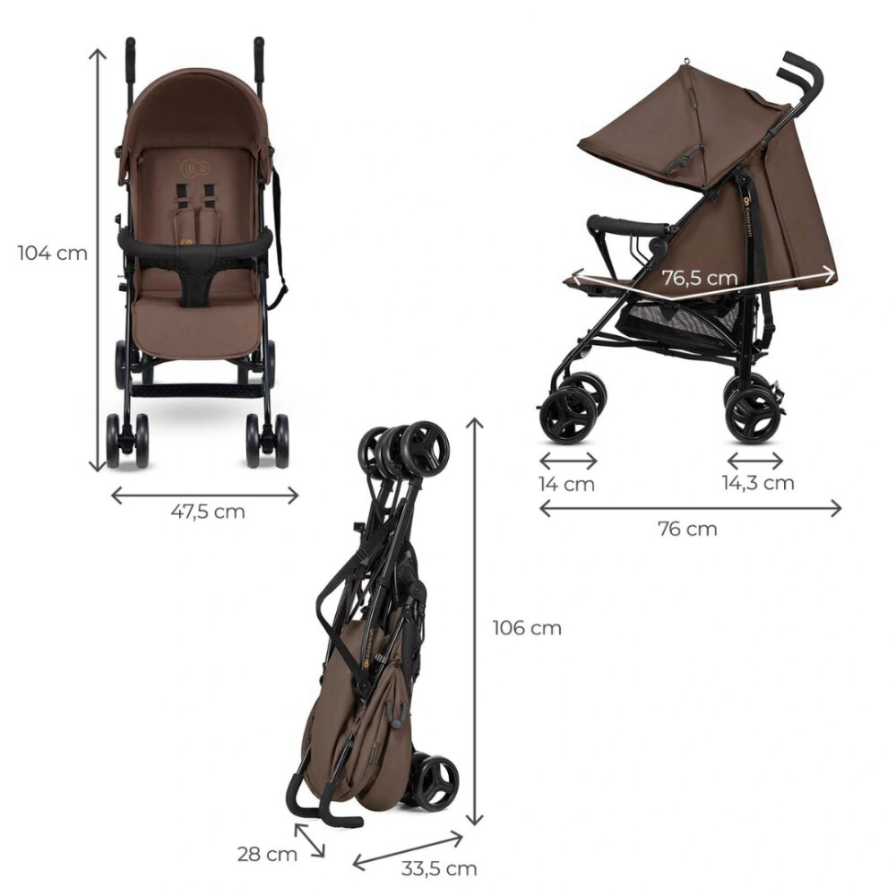 KINDERKRAFT Carucior sport pentru copii Tik Brown tip umbrela spatar reglabil suport reglabil pentru picioare