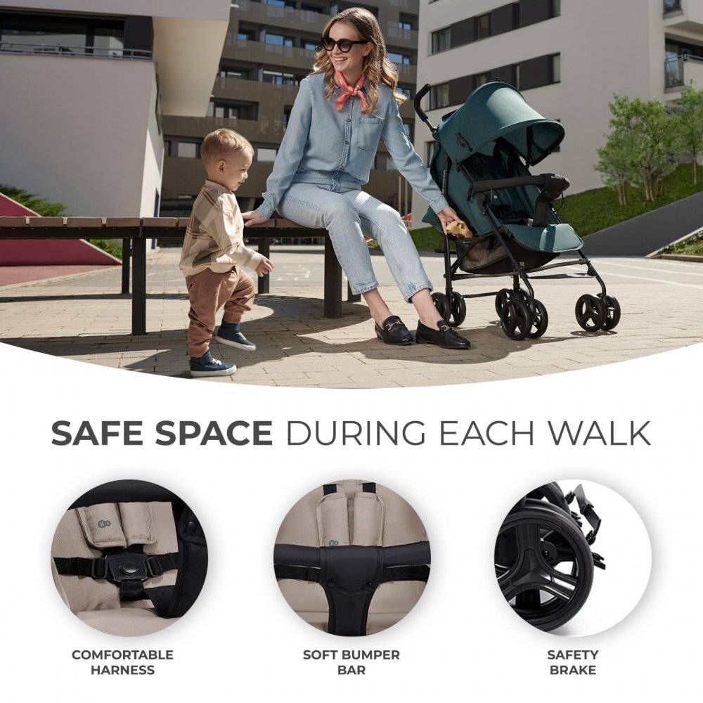 KINDERKRAFT Carucior sport Tik tip umbrela stone beige spatar reglabil pozitie somn suport pentru picioare roti din spuma Eva greutate 65 kg