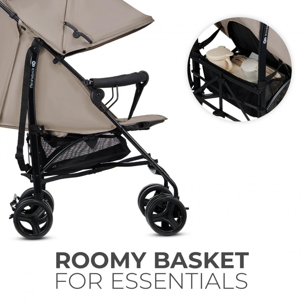 KINDERKRAFT Carucior sport Tik tip umbrela stone beige spatar reglabil pozitie somn suport pentru picioare roti din spuma Eva greutate 65 kg