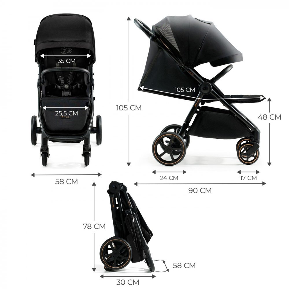 KINDERKRAFT Carucior sport ultra compact Mitzy 0-22 kg Black Ink