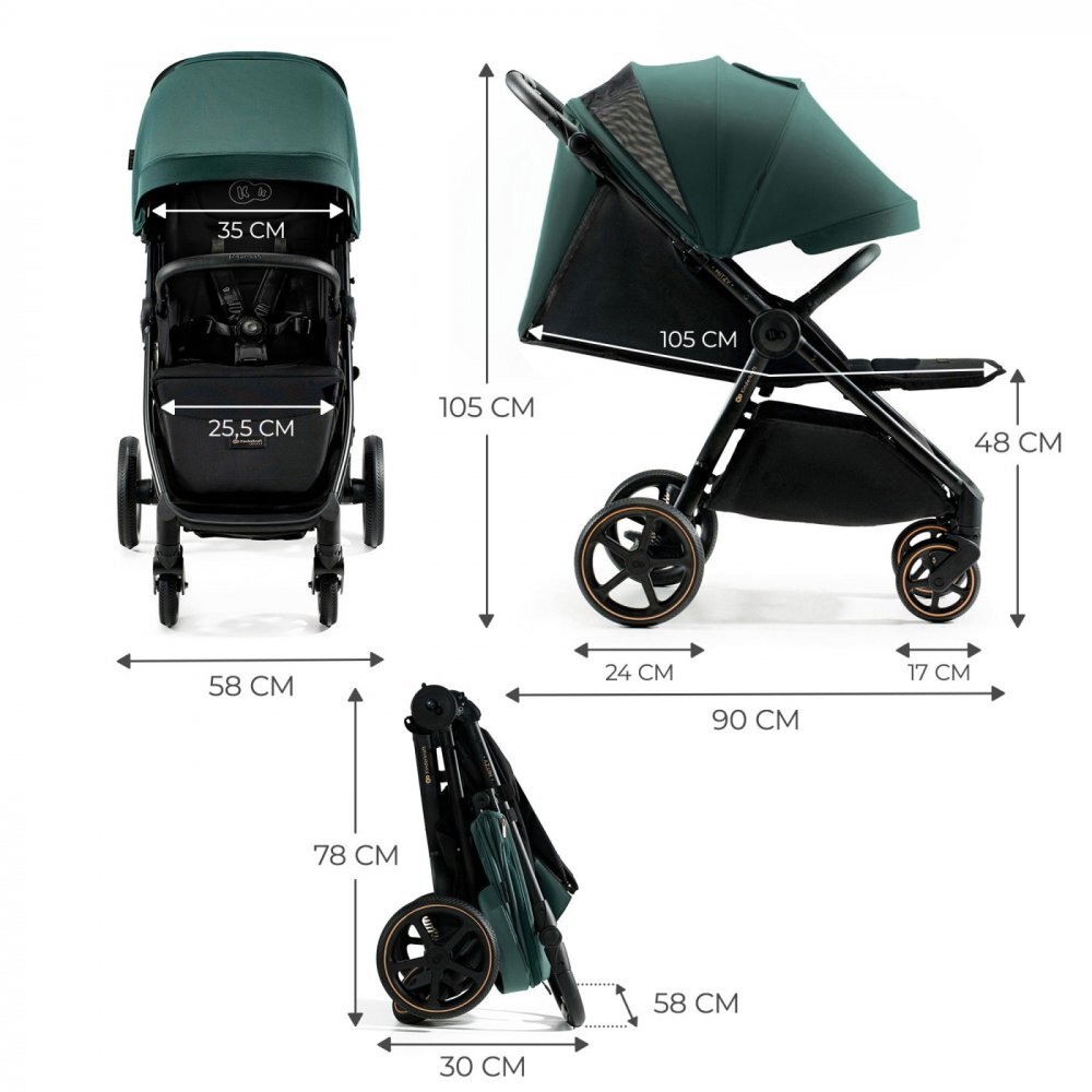KINDERKRAFT Carucior sport ultra compact Mitzy 0-22 kg Jade Green