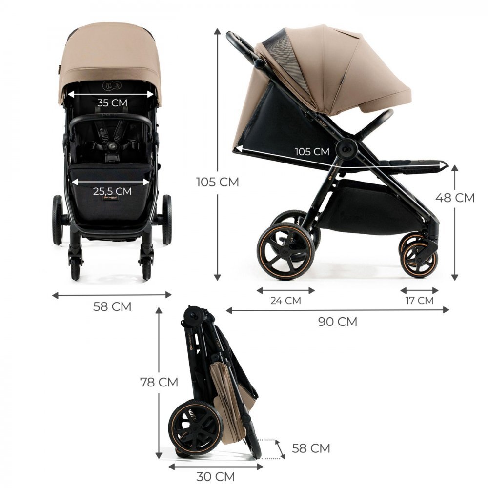 KINDERKRAFT Carucior sport ultra compact Mitzy 0-22 kg Linen Beige
