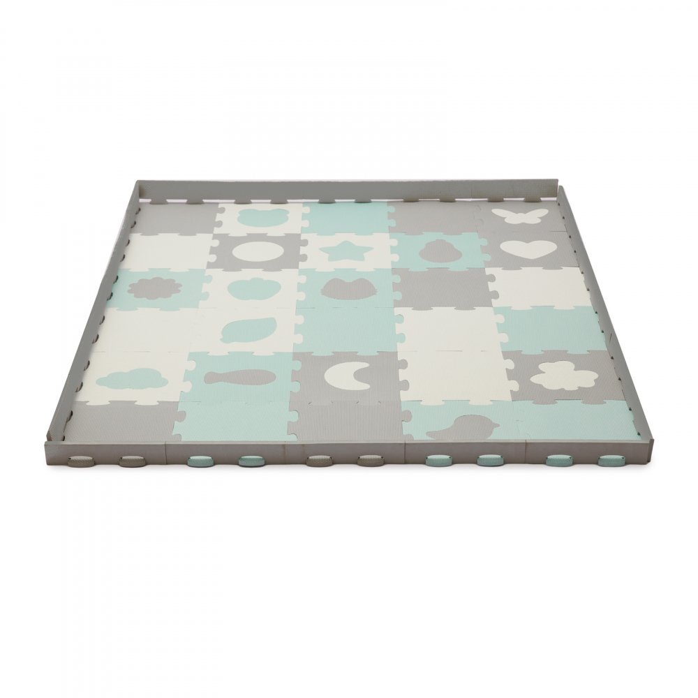 KINDERKRAFT Covoras de joaca Luno shapes puzzle 3D din spuma mint
