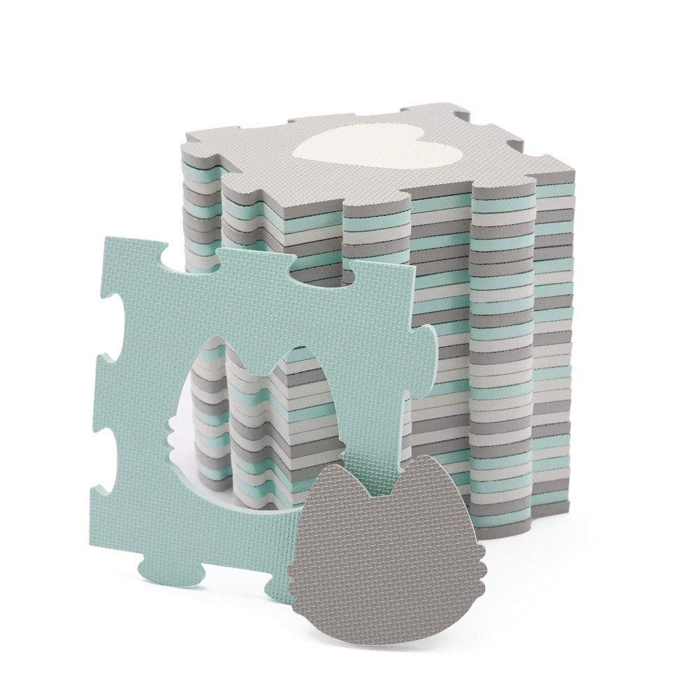 KINDERKRAFT Covoras de joaca Luno shapes puzzle 3D din spuma mint