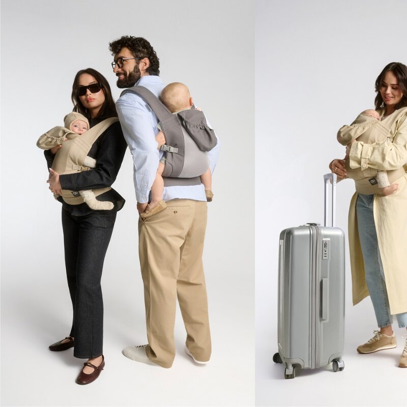 KINDERKRAFT Marsupiu Carrybee Grey cu 2 pozitii de purtare si greutate admisa 20 kg