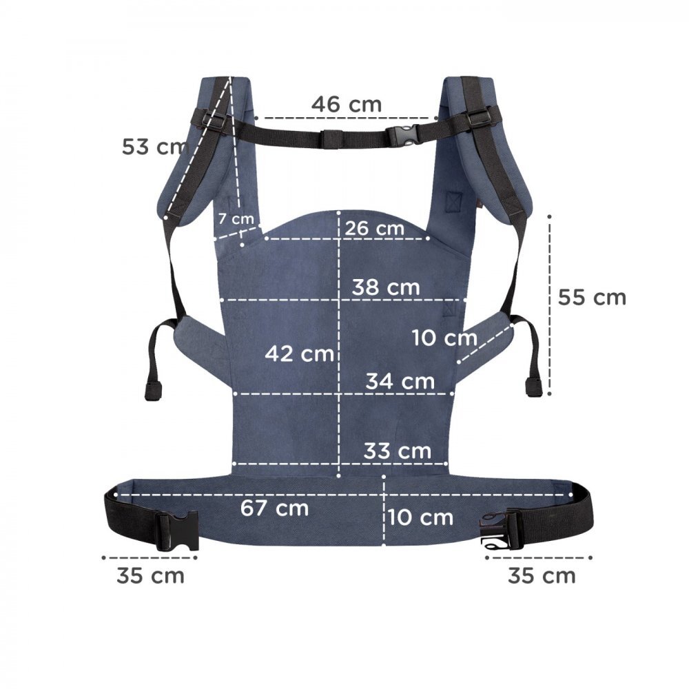 KINDERKRAFT Marsupiu ergonomic Nino pana la 20 kg confetti denim