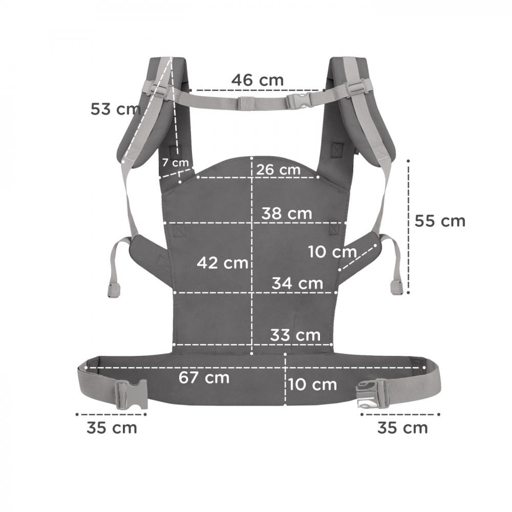 KINDERKRAFT Marsupiu ergonomic Nino pana la 20 kg confetti grey
