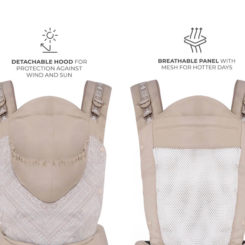 KINDERKRAFT Marsupiu ergonomic pentru copii Huggy Bizuu Dune Whisper