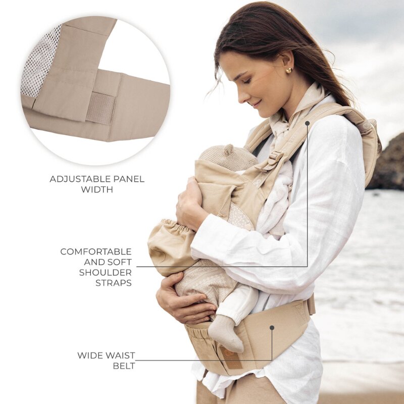 KINDERKRAFT Marsupiu ergonomic pentru copii Huggy Bizuu Dune Whisper