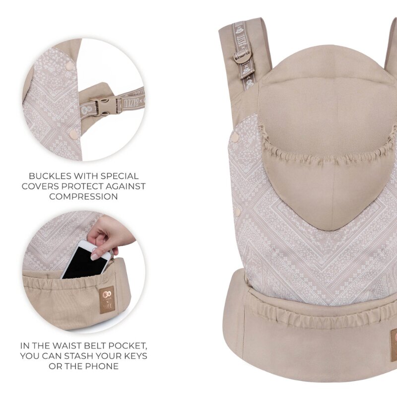 KINDERKRAFT Marsupiu ergonomic pentru copii Huggy Bizuu Dune Whisper