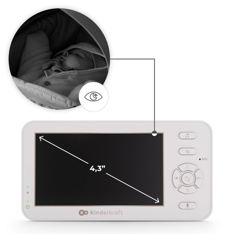 KINDERKRAFT Monitor pentru bebelusi Niteeye Travel Alb