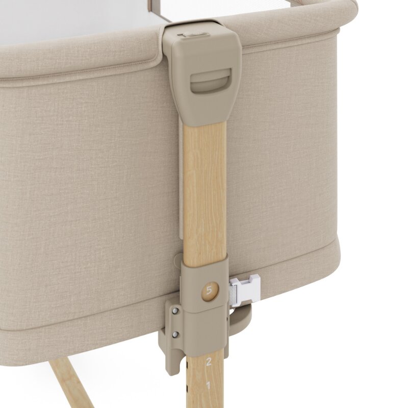 KINDERKRAFT Patut 3 in 1 Nestee Grow 2 next to me Beige cu roti si picioare telescopice