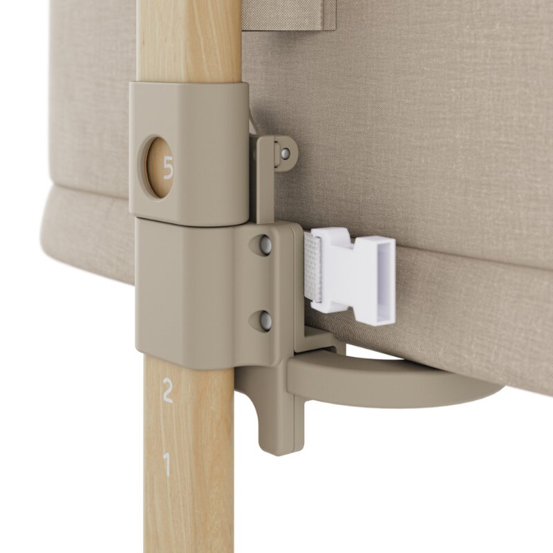 KINDERKRAFT Patut 3 in 1 Nestee Grow 2 next to me Beige cu roti si picioare telescopice