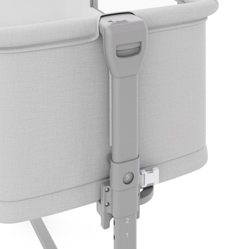 KINDERKRAFT Patut 3 in 1 Nestee Grow 2 next to me Light Grey cu roti si picioare telescopice