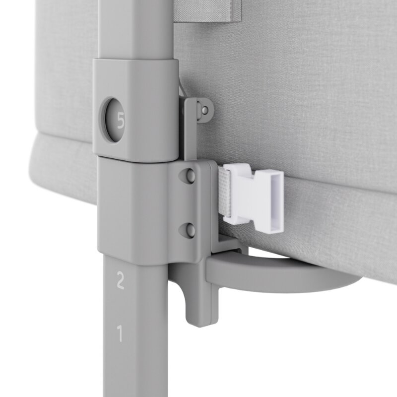 KINDERKRAFT Patut 3 in 1 Nestee Grow 2 next to me Light Grey cu roti si picioare telescopice