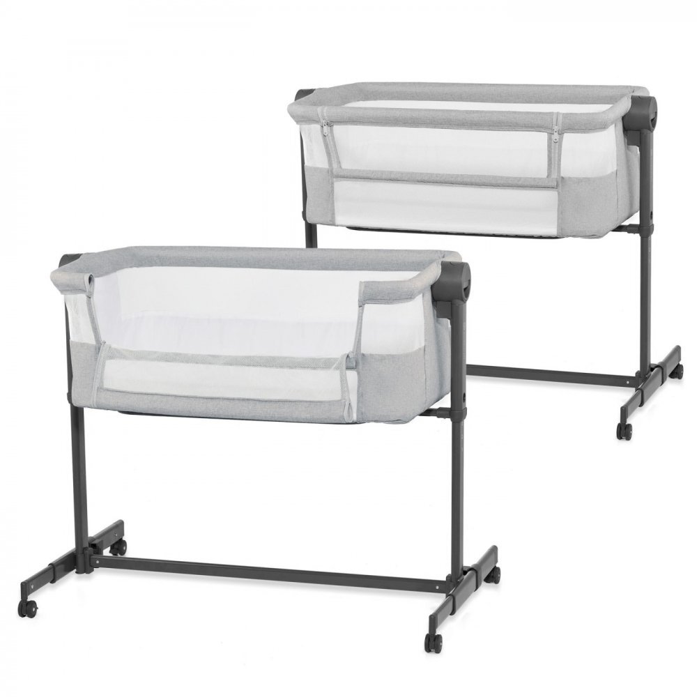 KINDERKRAFT Patut Co Sleeper Bedside Neste Up 2 gri deschis