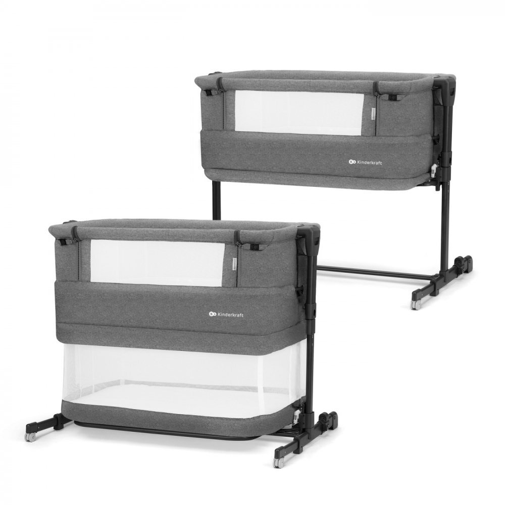 KINDERKRAFT Patut Co sleeper Neste Grow gri inchis