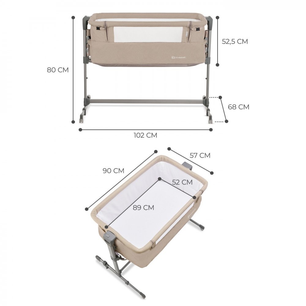 KINDERKRAFT Patut co-sleeper Neste-Up beige melange