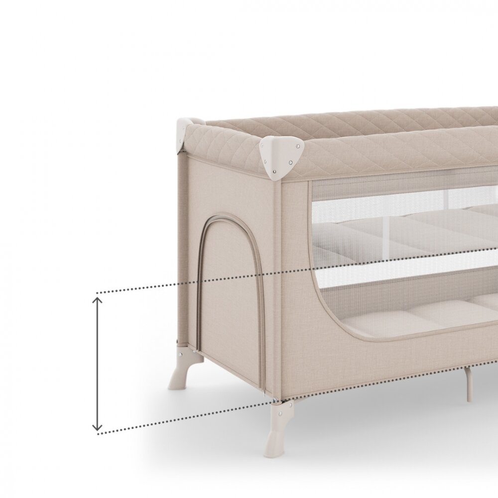 KINDERKRAFT Patut pliabil pentru copii Leody UP Beige cu 2 nivele dimensiuni 120x60 cm