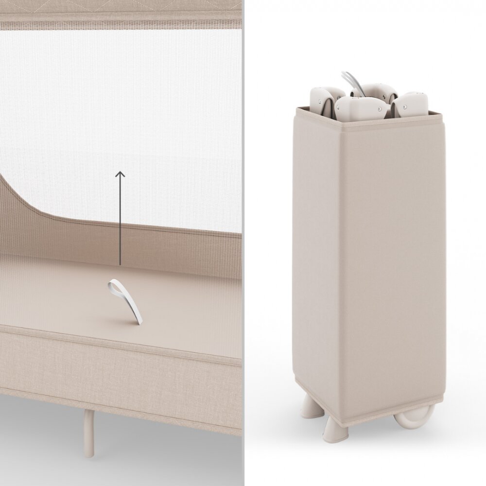 KINDERKRAFT Patut pliabil pentru copii Leody UP Beige cu 2 nivele dimensiuni 120x60 cm