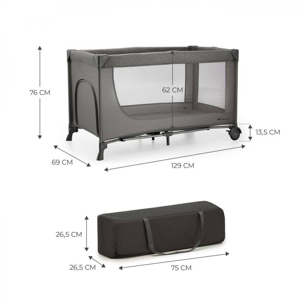 KINDERKRAFT Patut Travel Joy2 dark grey