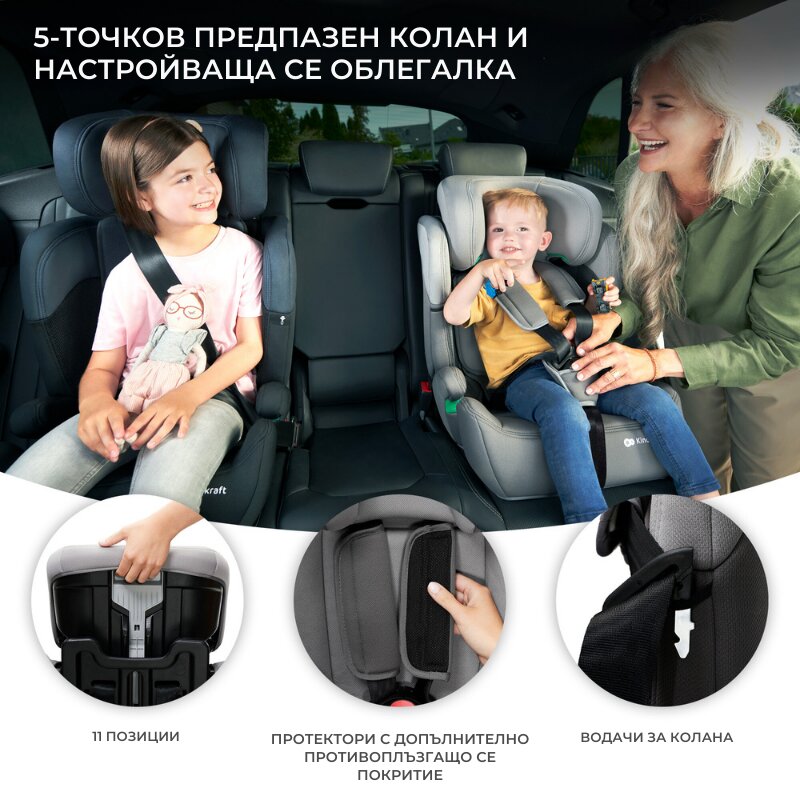 KINDERKRAFT Scaun auto Comfort Up I-Size 76-150 cm Happy Shapes