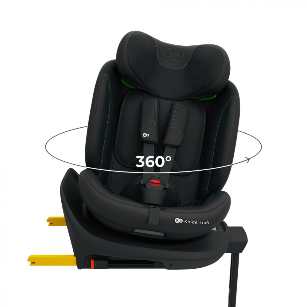 KINDERKRAFT Scaun auto I-360 2 Plus Black 40-150 cm sistem isofix si picior de sustinere rotatie 360 protectie laterala SPS