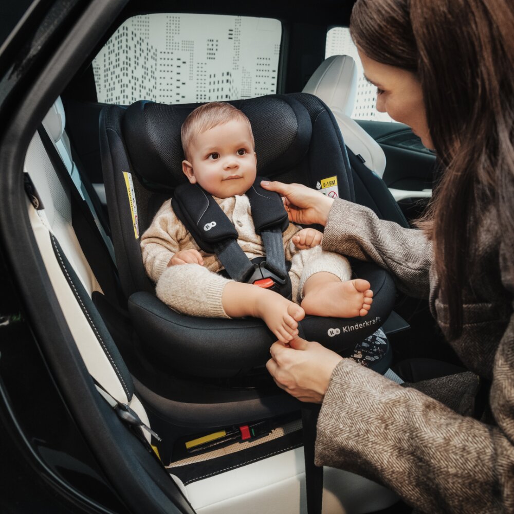 KINDERKRAFT Scaun auto I-360 2 Plus Black 40-150 cm sistem isofix si picior de sustinere rotatie 360 protectie laterala SPS