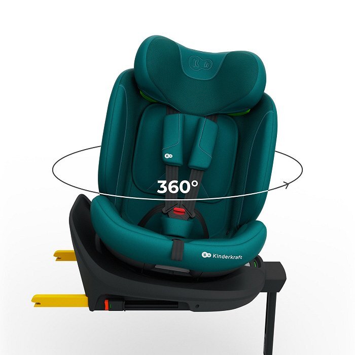 KINDERKRAFT Scaun auto I-360 2 Plus Green 40-150 cm sistem isofix si picior de sustinere rotatie 360 protectie laterala SPS