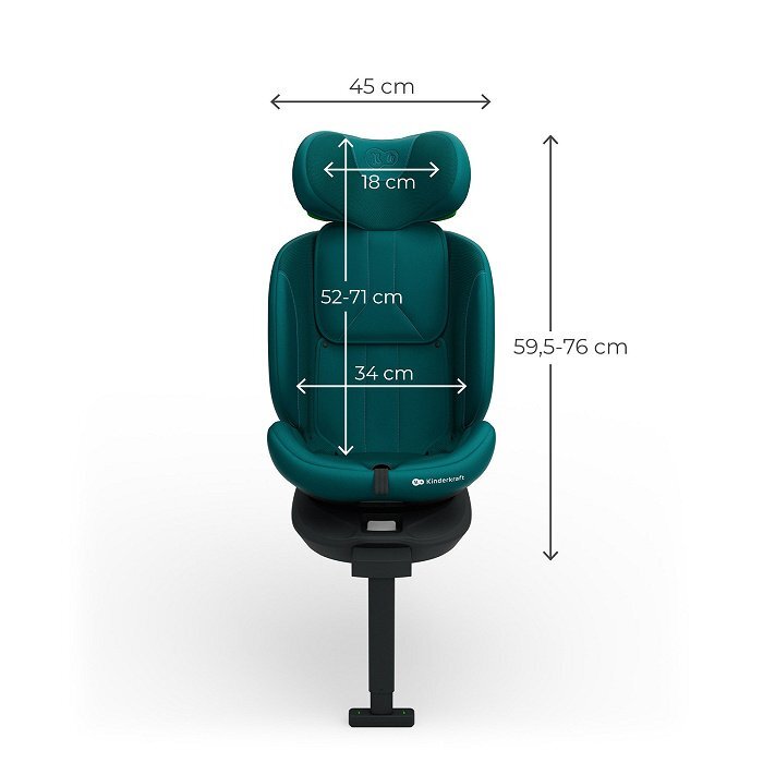 KINDERKRAFT Scaun auto I-360 2 Plus Green 40-150 cm sistem isofix si picior de sustinere rotatie 360 protectie laterala SPS