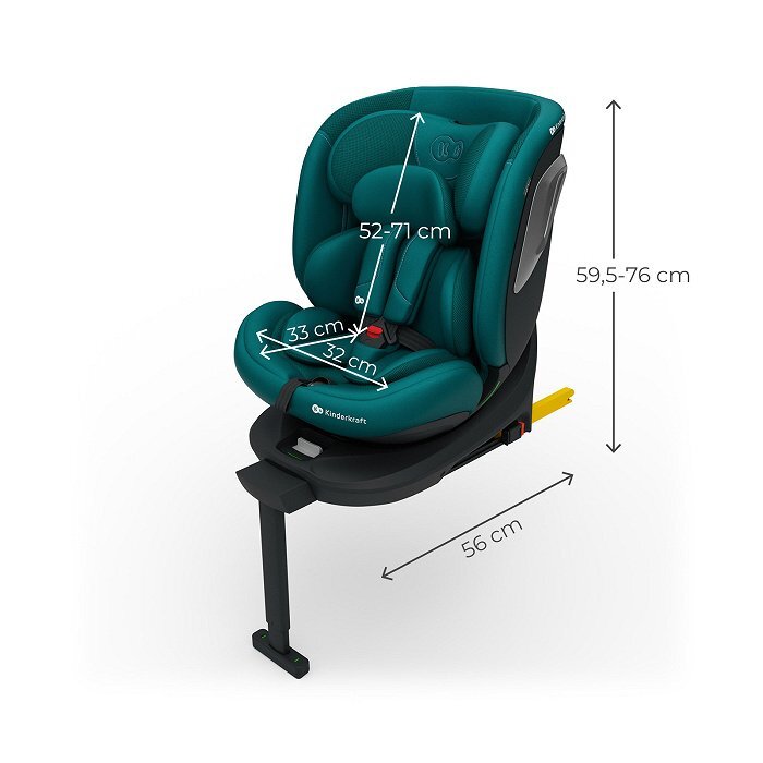 KINDERKRAFT Scaun auto I-360 2 Plus Green 40-150 cm sistem isofix si picior de sustinere rotatie 360 protectie laterala SPS