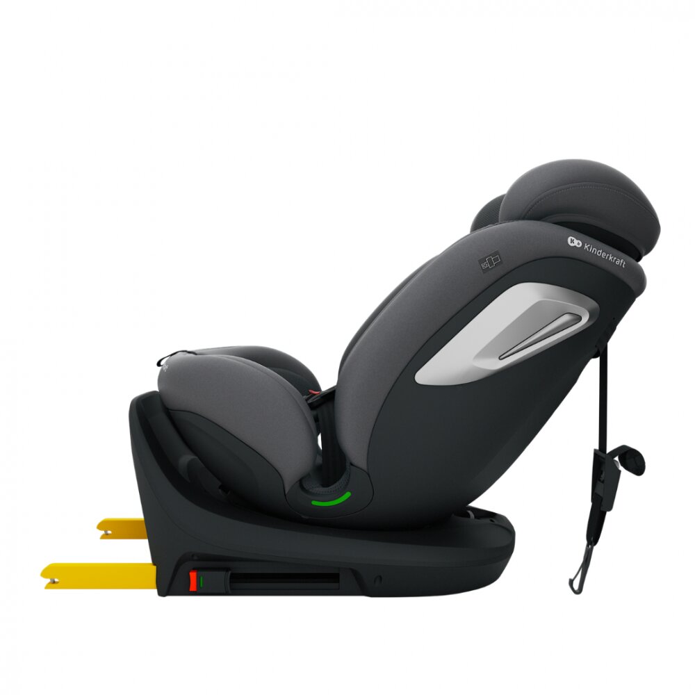 KINDERKRAFT Scaun auto I-Grow 2 Plus Grey 40-150 cm cu rotatie 360 tetiera reglabila sistem Isofix si Top Tether