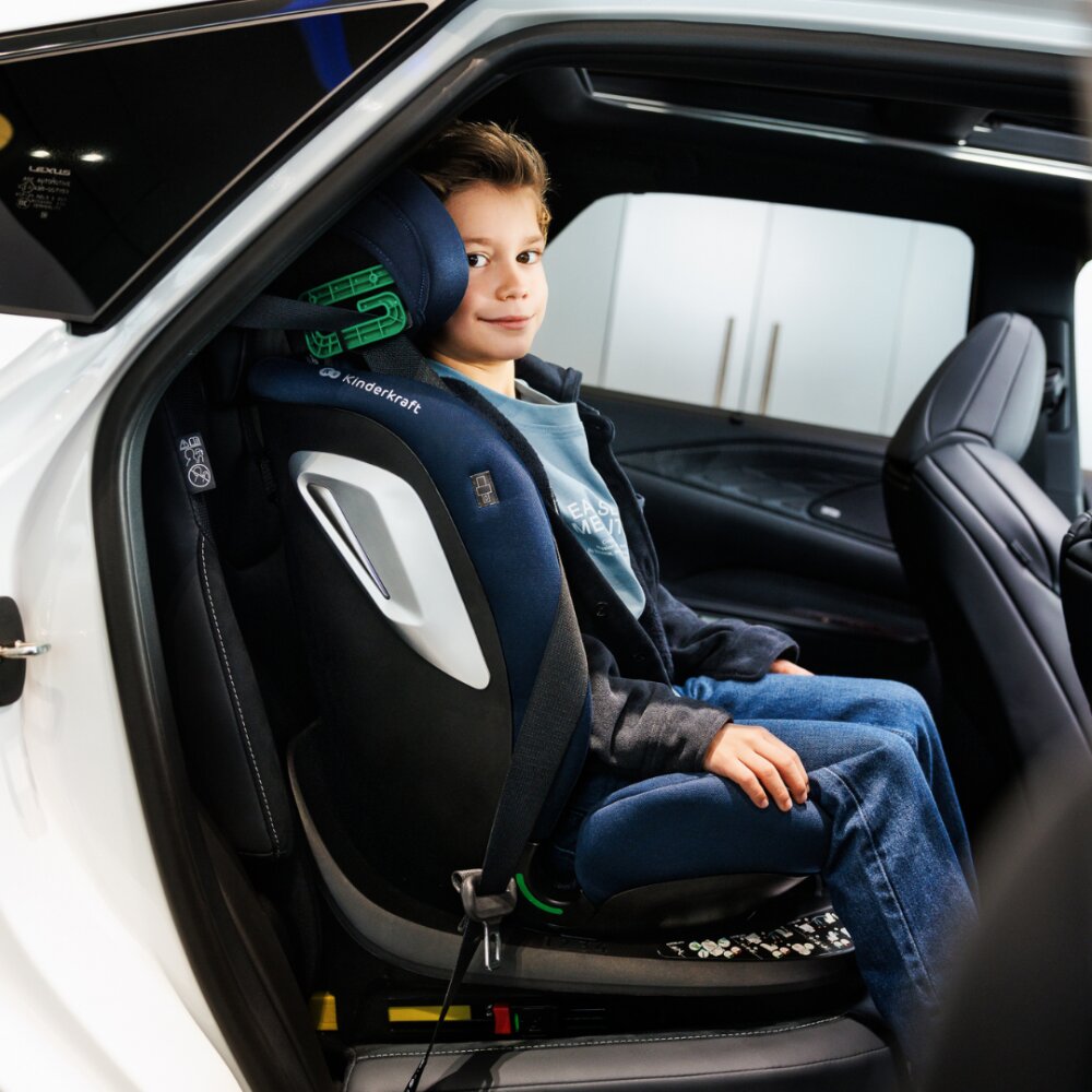 KINDERKRAFT Scaun auto I-Grow 2 Plus Navy 40-150 cm cu rotatie 360 tetiera reglabila sistem Isofix si Top Tether