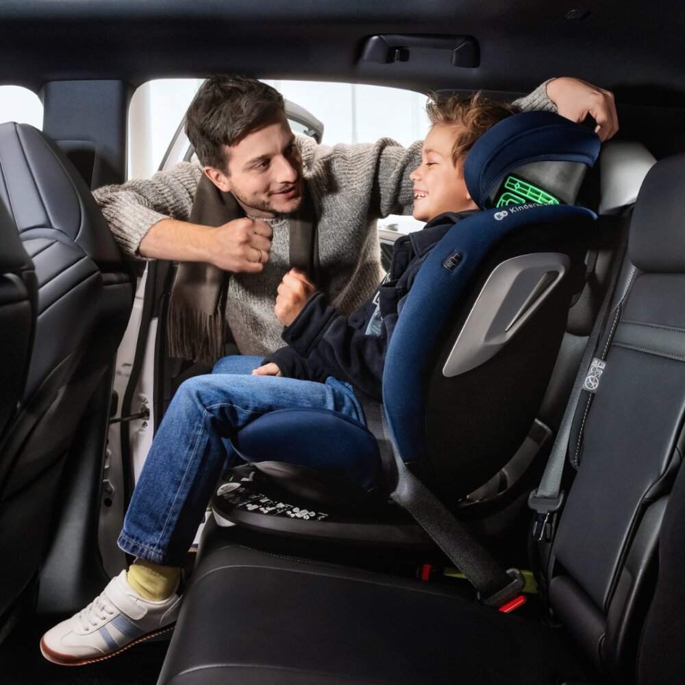 KINDERKRAFT Scaun auto I-Grow 2 Plus Navy 40-150 cm cu rotatie 360 tetiera reglabila sistem Isofix si Top Tether