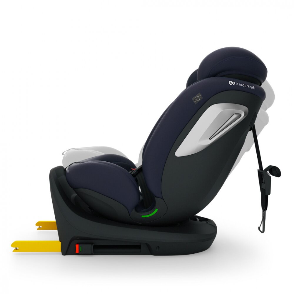 KINDERKRAFT Scaun auto I-Grow 2 Plus Navy 40-150 cm cu rotatie 360 tetiera reglabila sistem Isofix si Top Tether