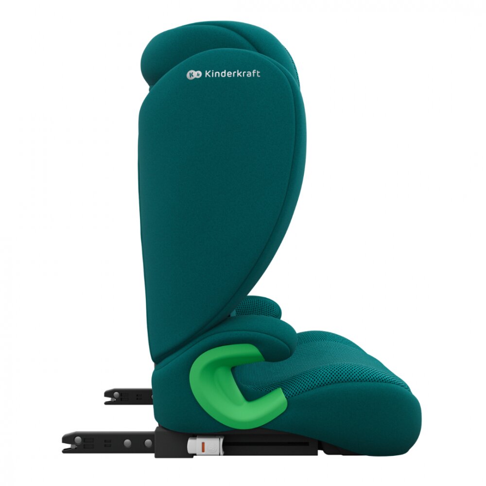 KINDERKRAFT Scaun auto Junior Fix 2 Plus Green 100x150 cm cu isofix protectie SPS tetiera reglabila husa Air Flow