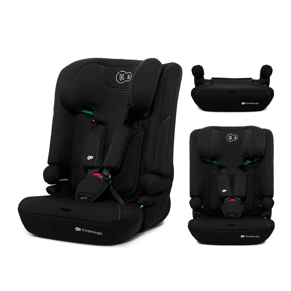 KINDERKRAFT Scaun auto pentru copii Comfy Black 75-150 cm i-size tetiera reglabila SPS spatar reglabil si detasabil