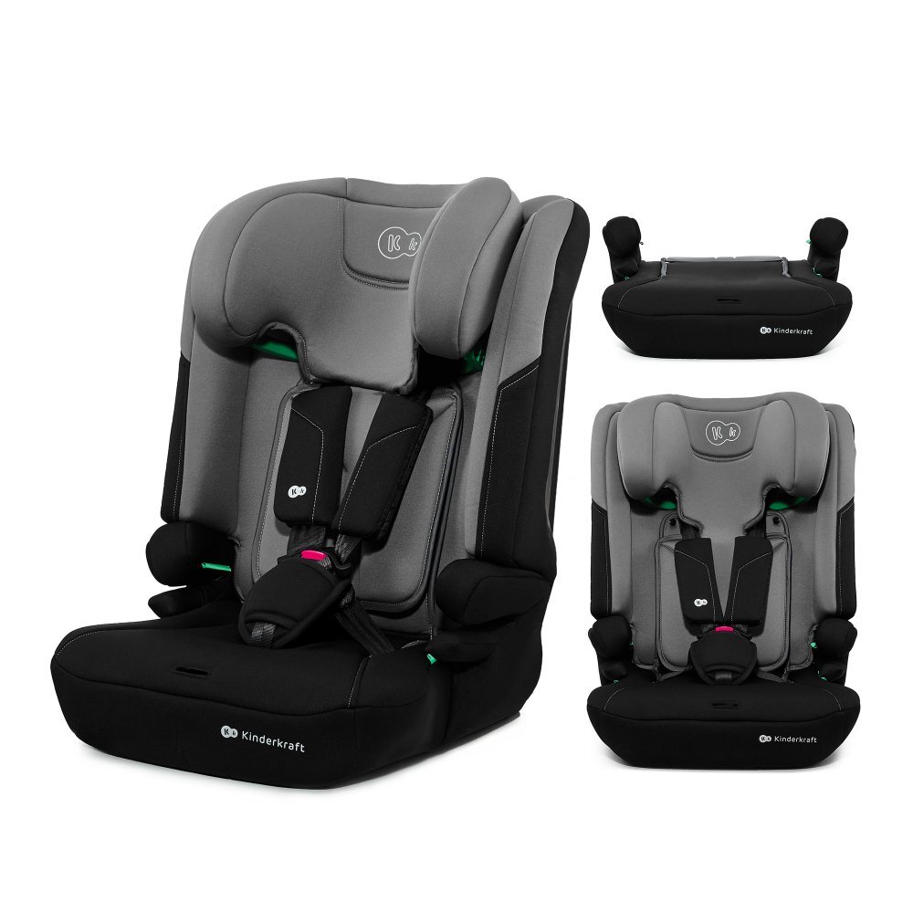 KINDERKRAFT Scaun auto pentru copii Comfy Dark Grey 75-150 cm i-size tetiera reglabila SPS spatar reglabil si detasabil