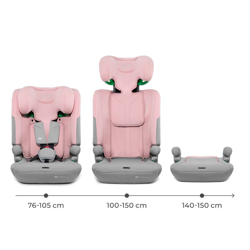 KINDERKRAFT Scaun auto pentru copii Comfy Pink 75-150 cm i-size tetiera reglabila SPS spatar reglabil si detasabil