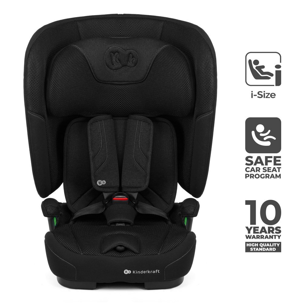 KINDERKRAFT Scaun auto pentru copii Fix2go Black 76-150 cm I-size pliabil prindere Top tether spatar reglabil SPS