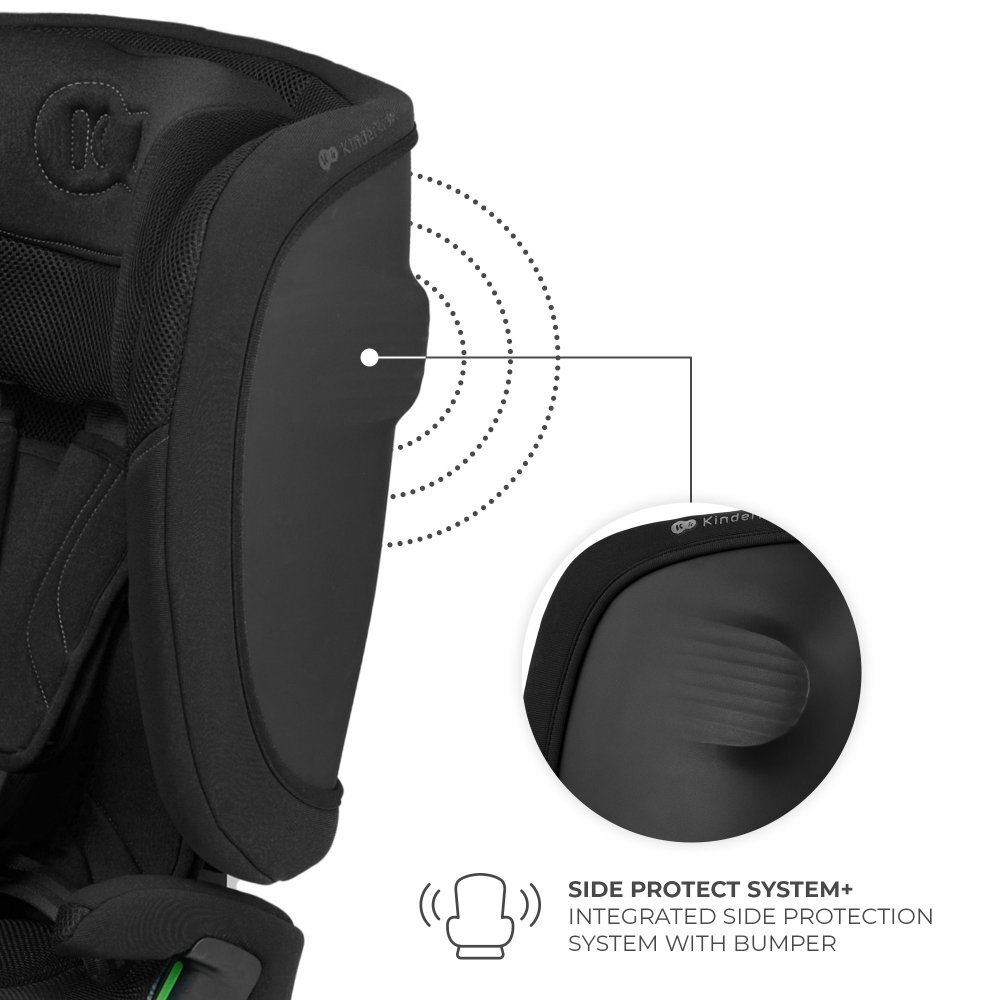 KINDERKRAFT Scaun auto pentru copii Fix2go Black 76-150 cm I-size pliabil prindere Top tether spatar reglabil SPS